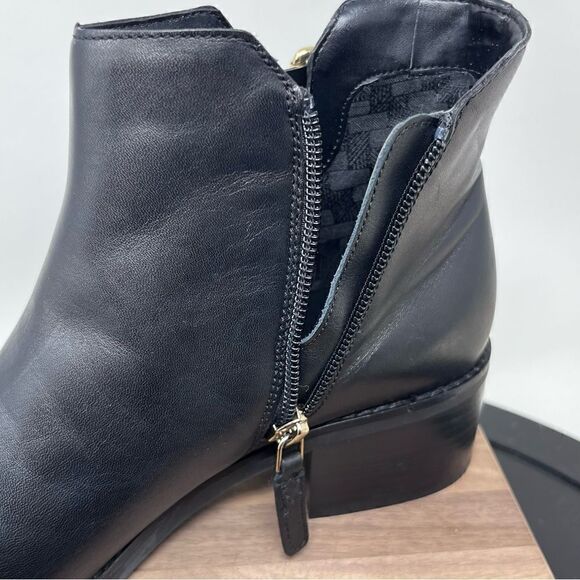 Cole Haan Haidyn Black Leather Ankle Zip Booties 6.5 - Picture 4 of 11
